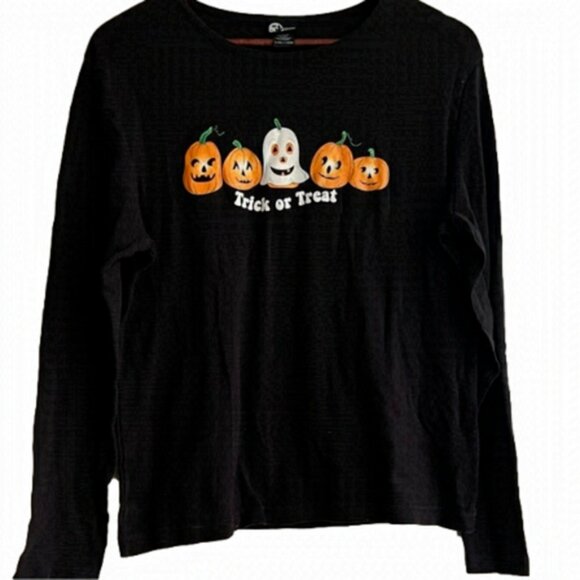 Tops - Women's XL Black Pumpkin Halloween Long Sleeve Top